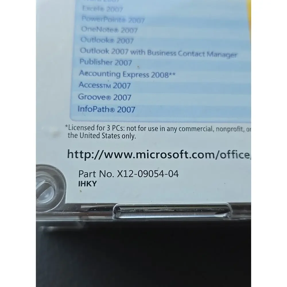 NEW SEALED Microsoft Office Home & Student 2007 Full Version for 3 PCs .